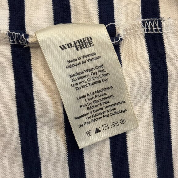 Aritzia Wilfred Free Seymour Dress | Black & Navy Striped | Size Large - Picture 7 of 8